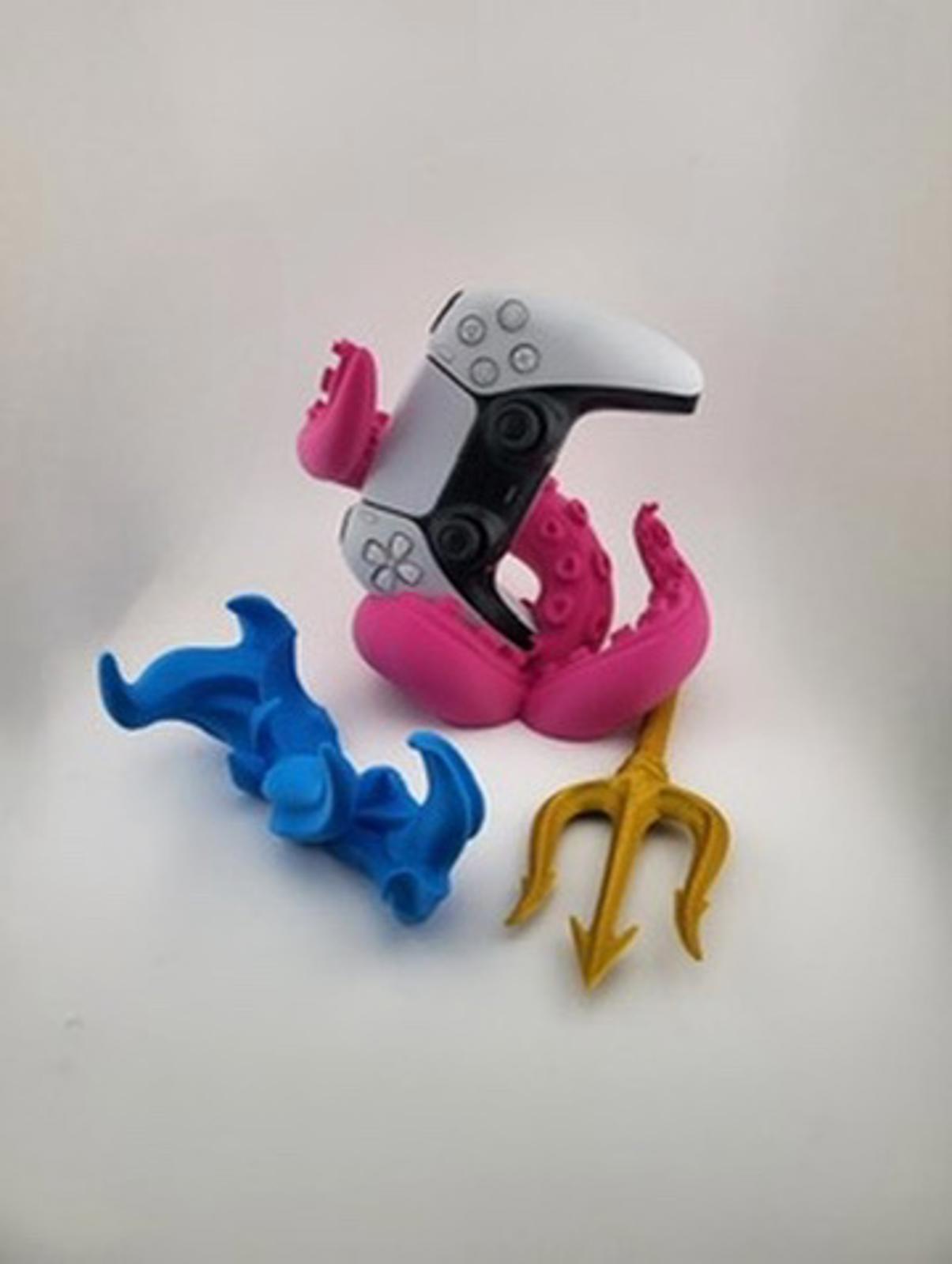 ⚡🎮 Poseidon’s PS5 Controller Stand 🌊🐙 Trident, Kraken & Epic Gamer Throne!