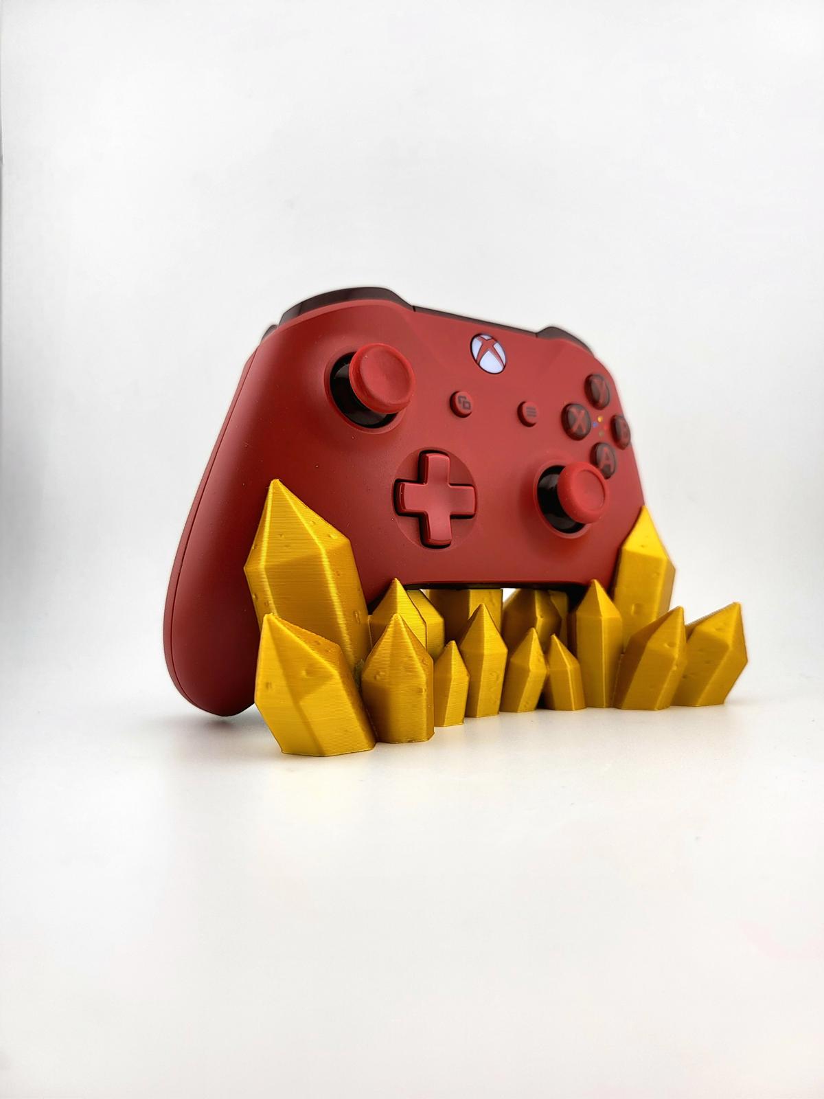 3D Printed Crystal Xbox Controller Stand Gold Ore Console Accessories Gamer Gift