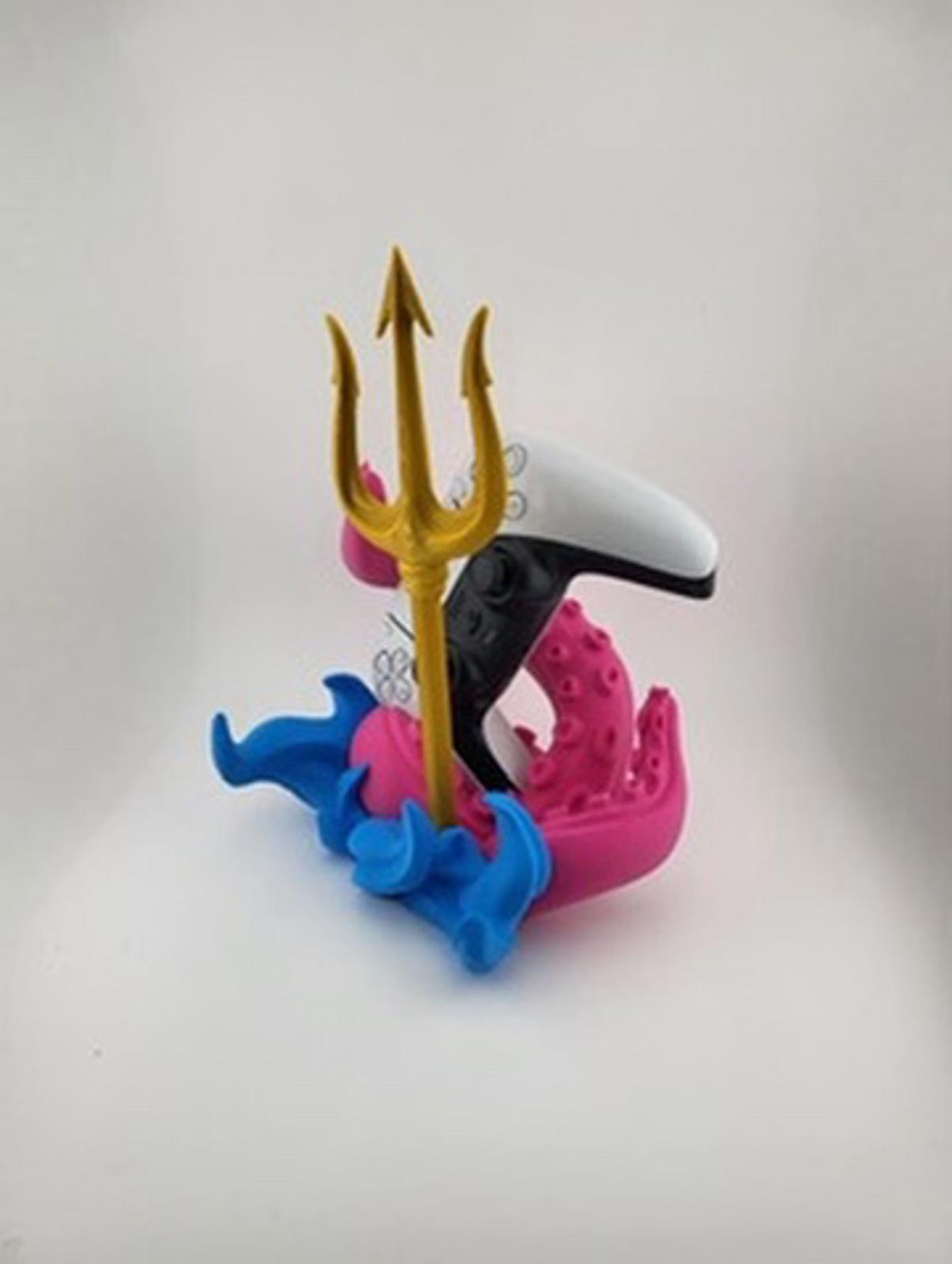 ⚡🎮 Poseidon’s PS5 Controller Stand 🌊🐙 Trident, Kraken & Epic Gamer Throne!