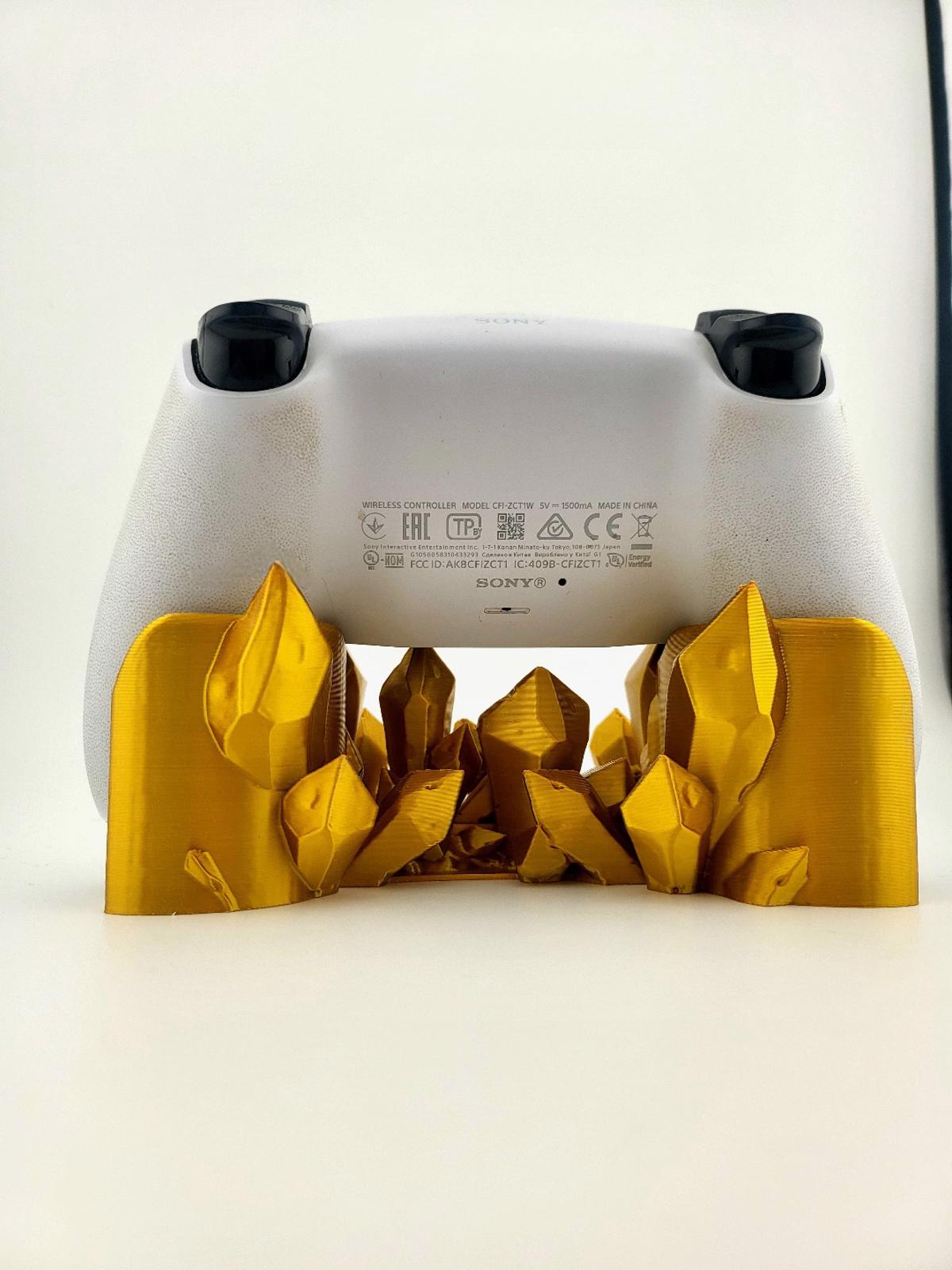 Crystal PS5 Controller Stand - 3D Printed Gaming Display - Unique & Shiny