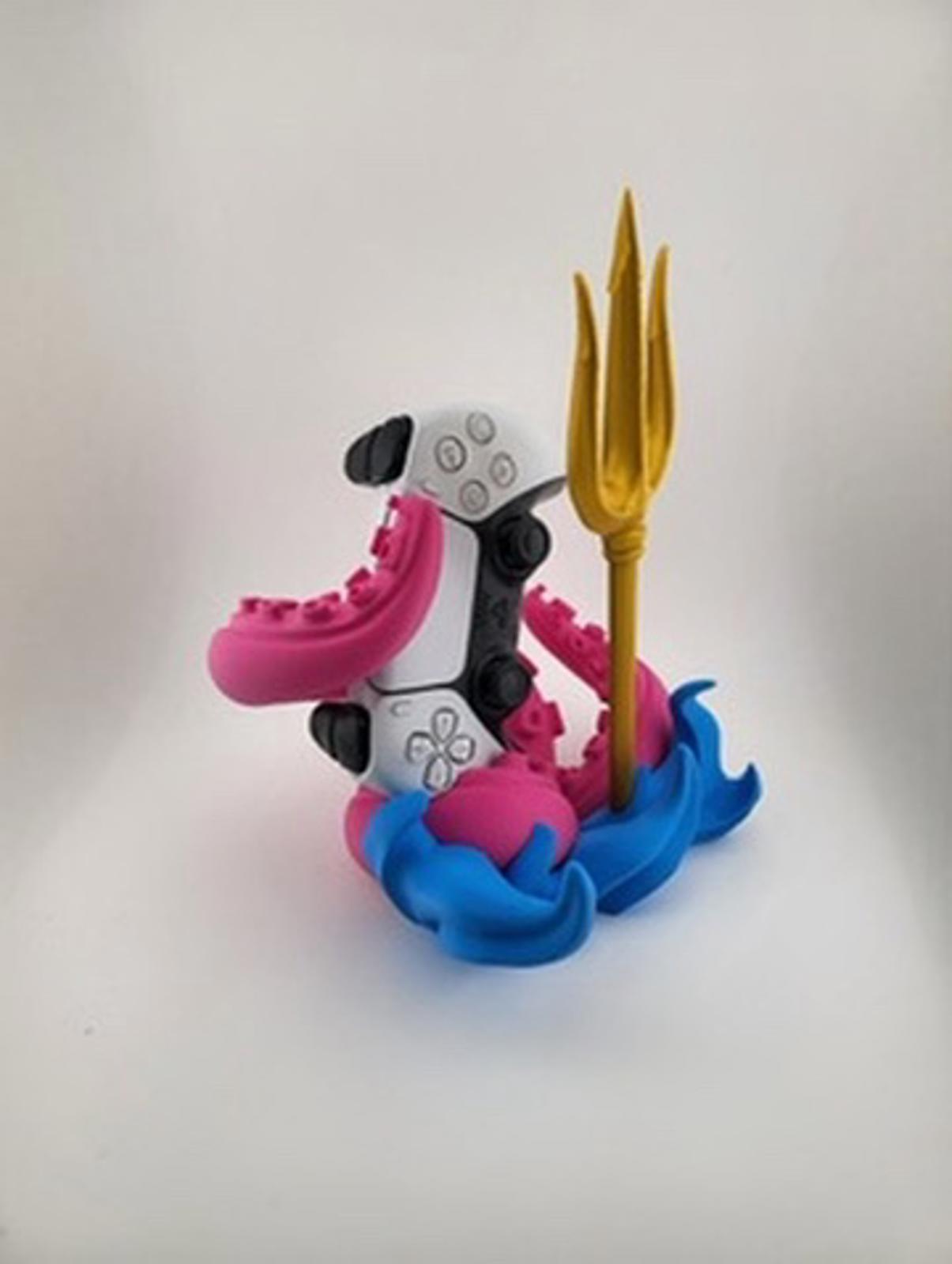 ⚡🎮 Poseidon’s PS5 Controller Stand 🌊🐙 Trident, Kraken & Epic Gamer Throne!