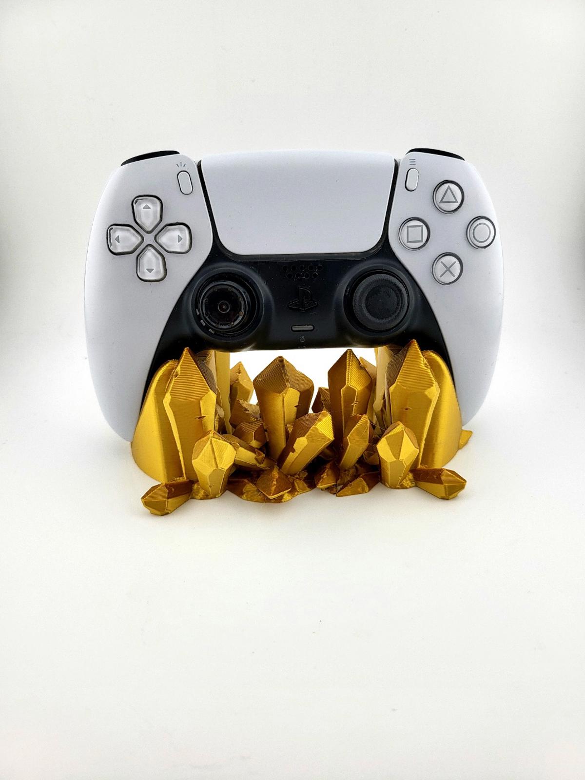 Crystal PS5 Controller Stand - 3D Printed Gaming Display - Unique & Shiny
