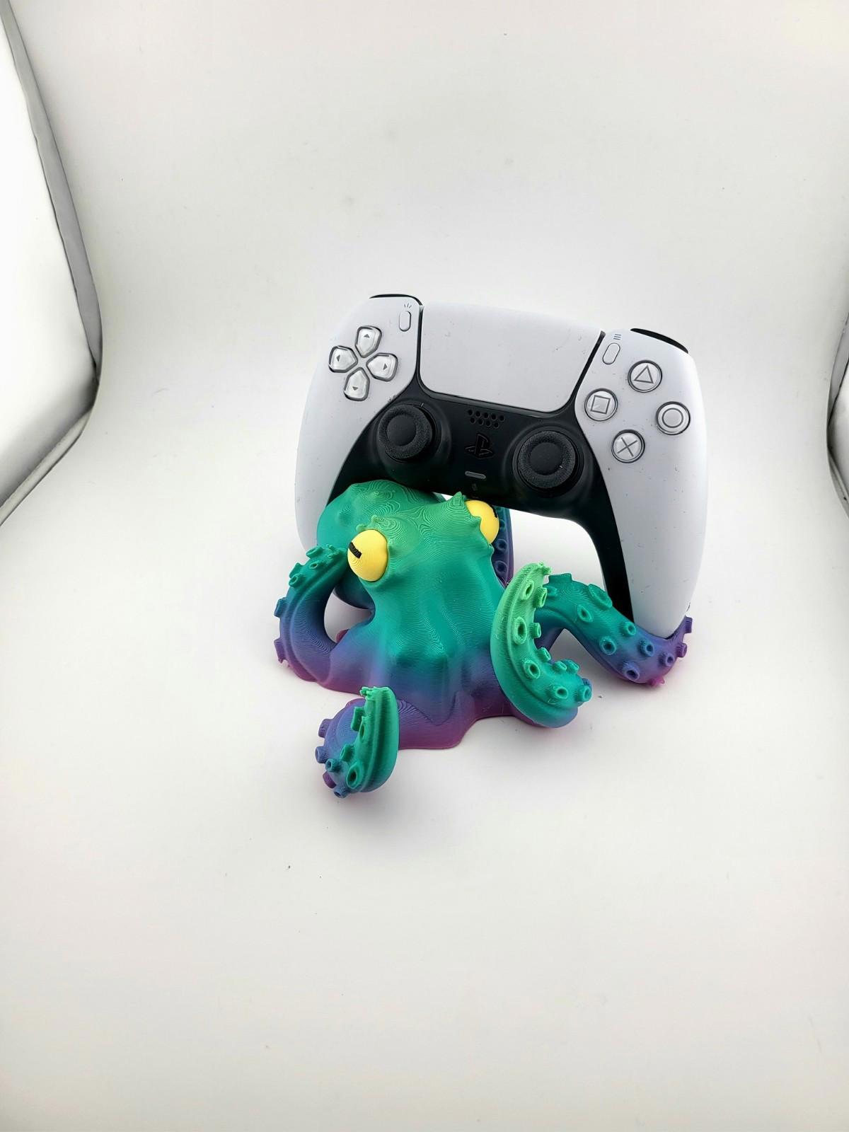 🐙 3D Printed Octopus PS5 Controller Stand – Unique Desk Display