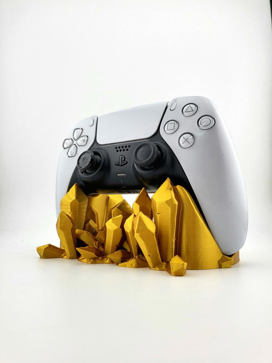 Crystal PS5 Controller Stand - 3D Printed Gaming Display - Unique & Shiny