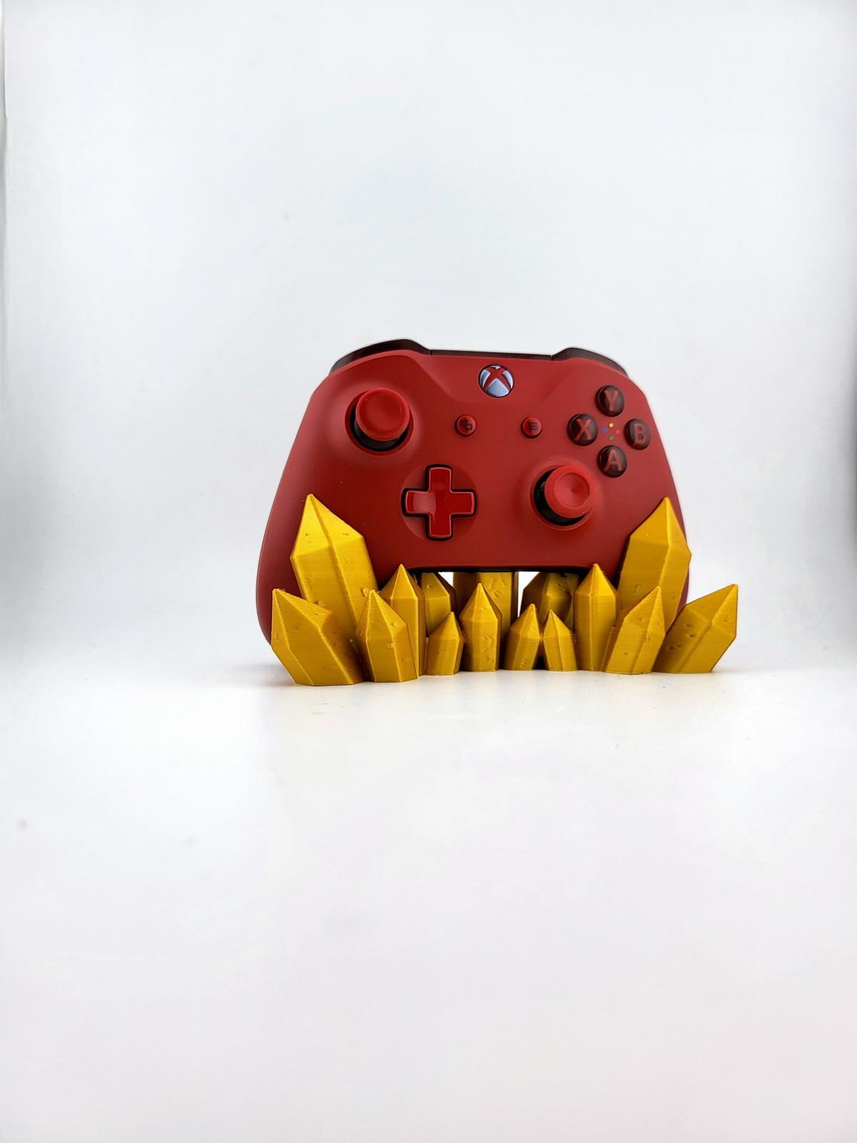 3D Printed Crystal Xbox Controller Stand Gold Ore Console Accessories Gamer Gift