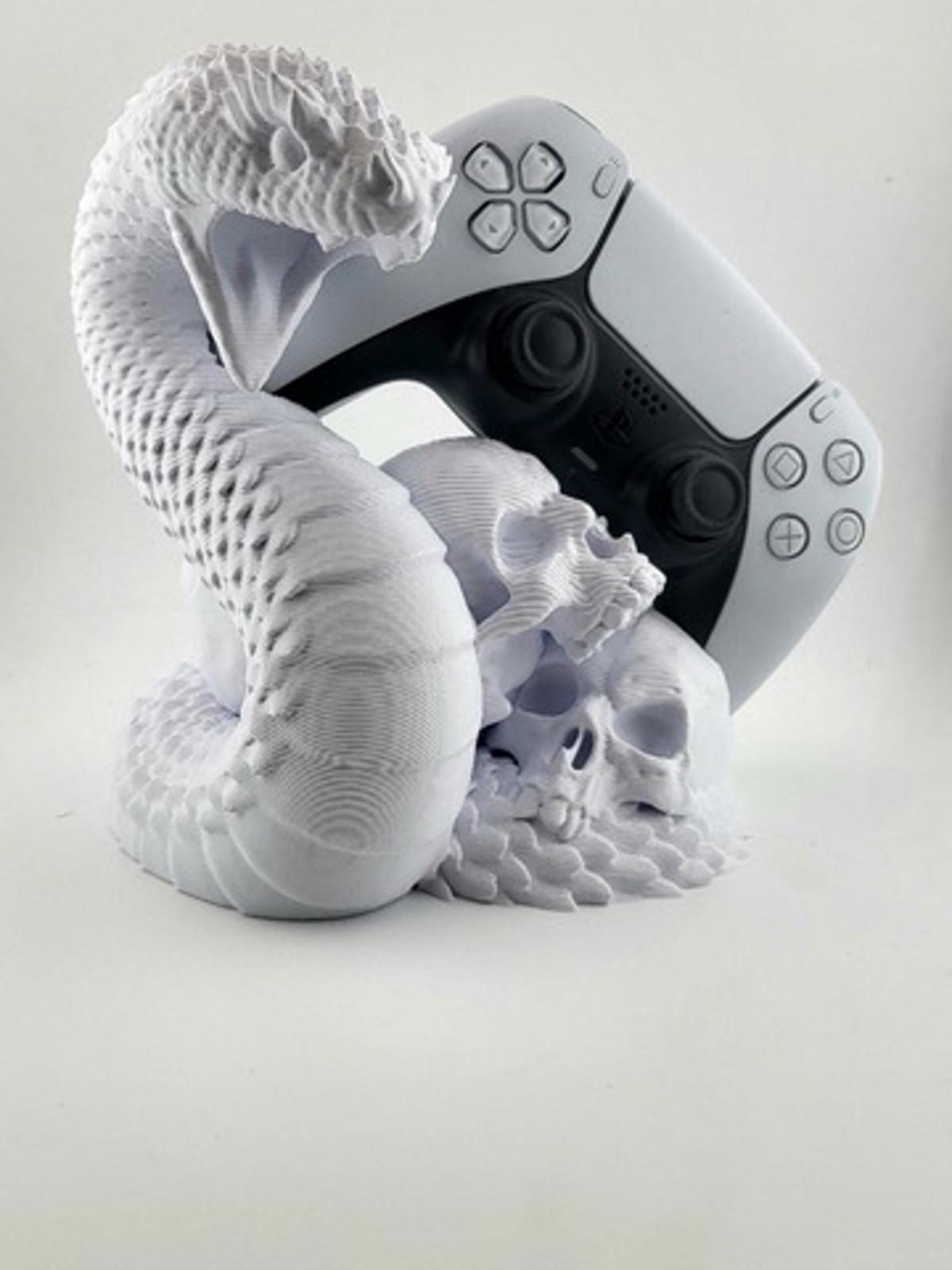 Custom 3D Printed Snake & Skulls PS5 Controller Holder Stand-Unique Gamer Gift!