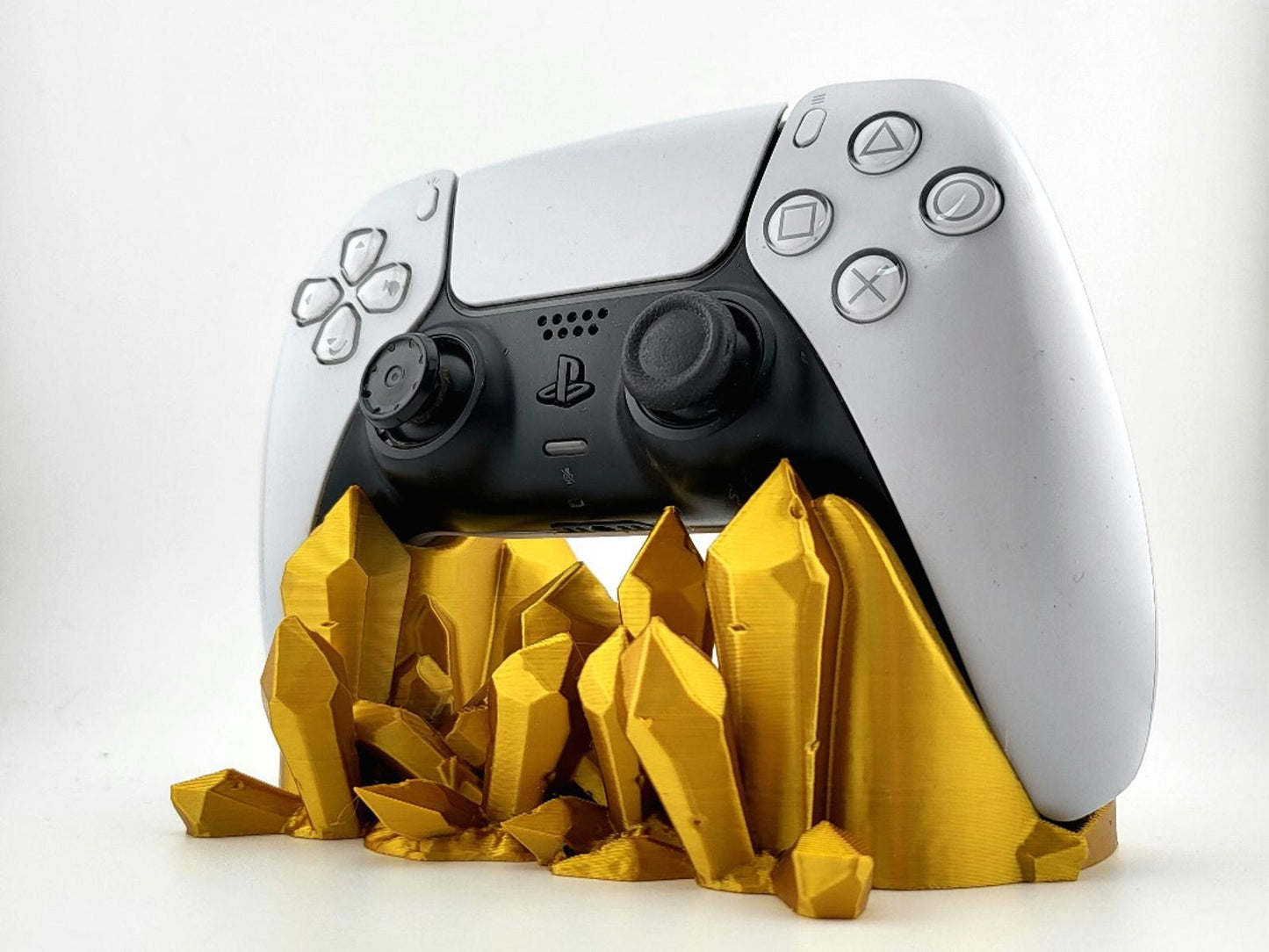 Crystal PS5 Controller Stand - 3D Printed Gaming Display - Unique & Shiny