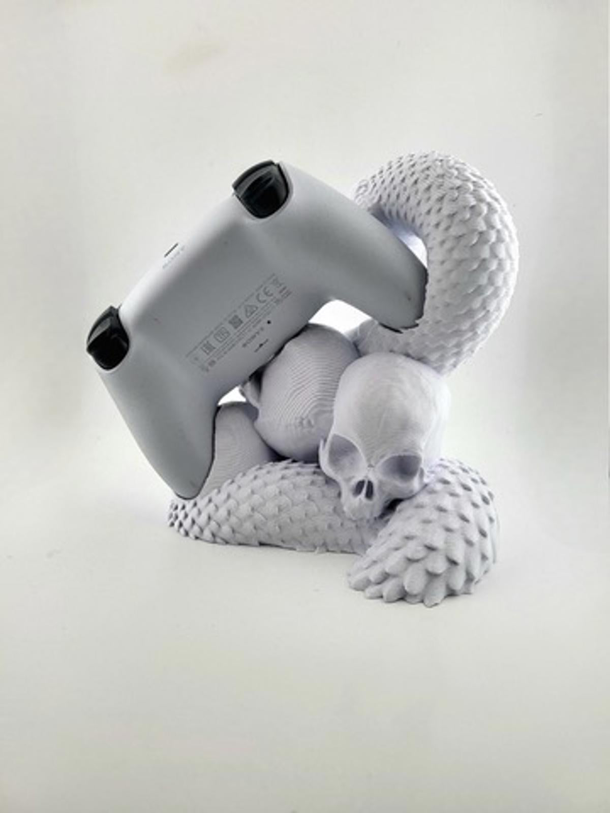 Custom 3D Printed Snake & Skulls PS5 Controller Holder Stand-Unique Gamer Gift!