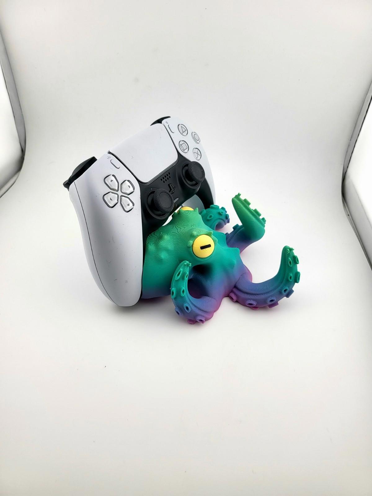 🐙 3D Printed Octopus PS5 Controller Stand – Unique Desk Display