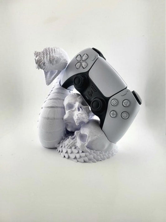 Custom 3D Printed Snake & Skulls PS5 Controller Holder Stand-Unique Gamer Gift!