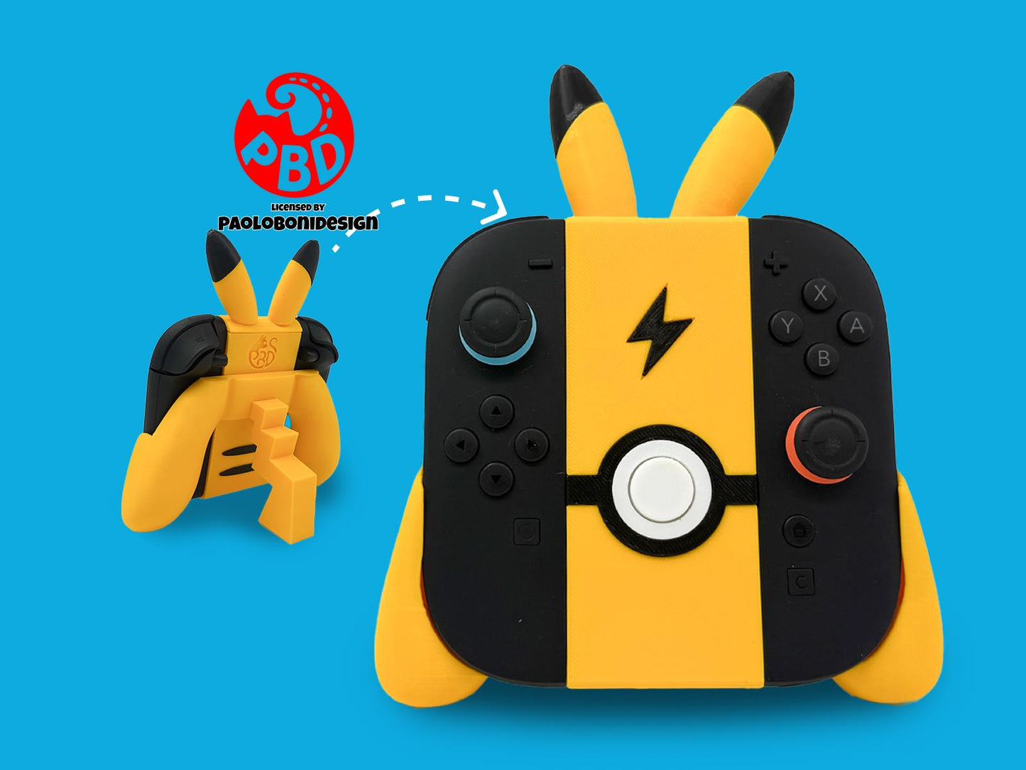 Pikachu 3D Printed Nintendo Switch Pro Controller Stand Holder Pokemon Fan Gift