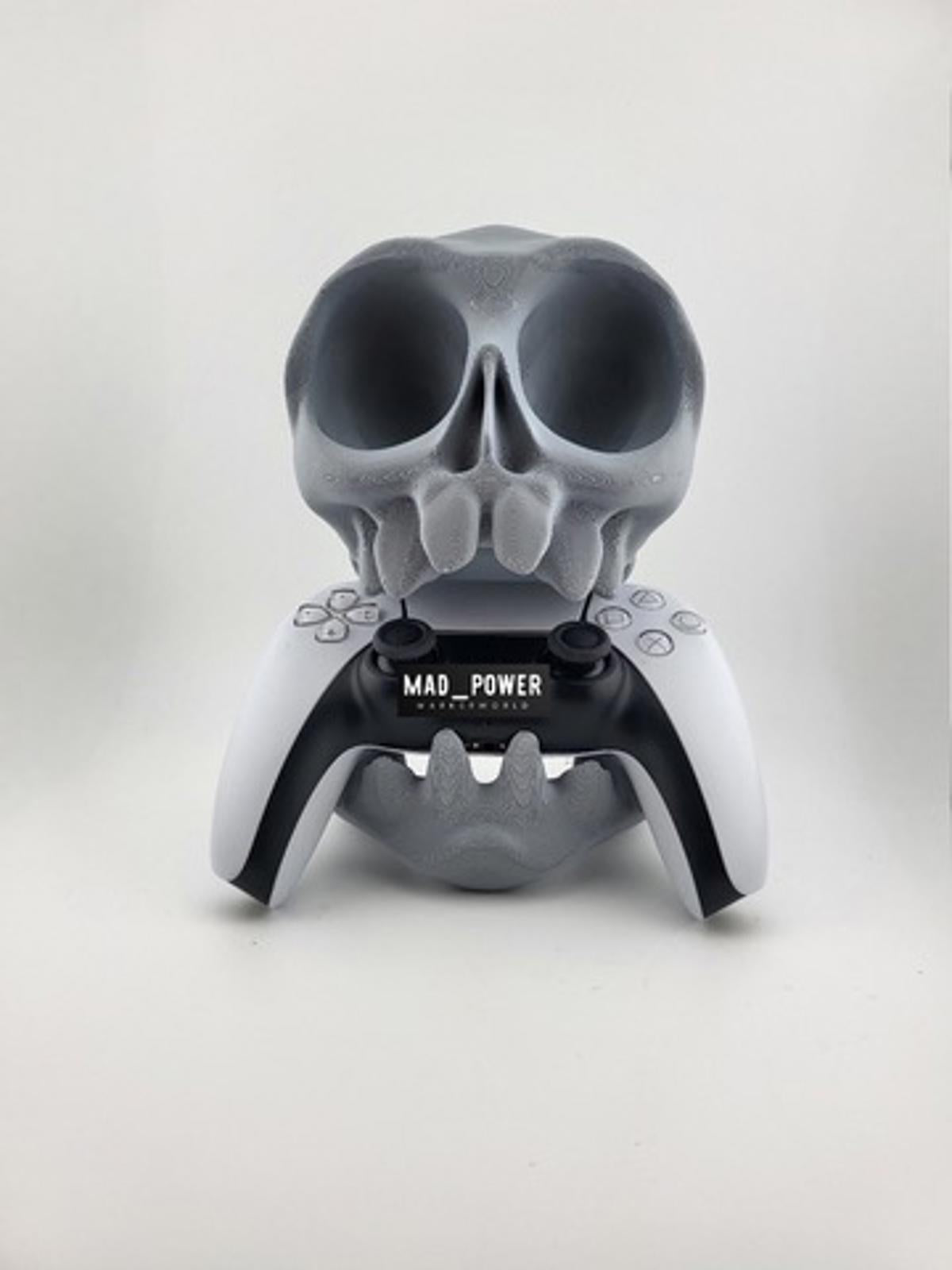 Unique 3D Printed Skull Headset & PS5 Controller Stand Holder - Gaming Display