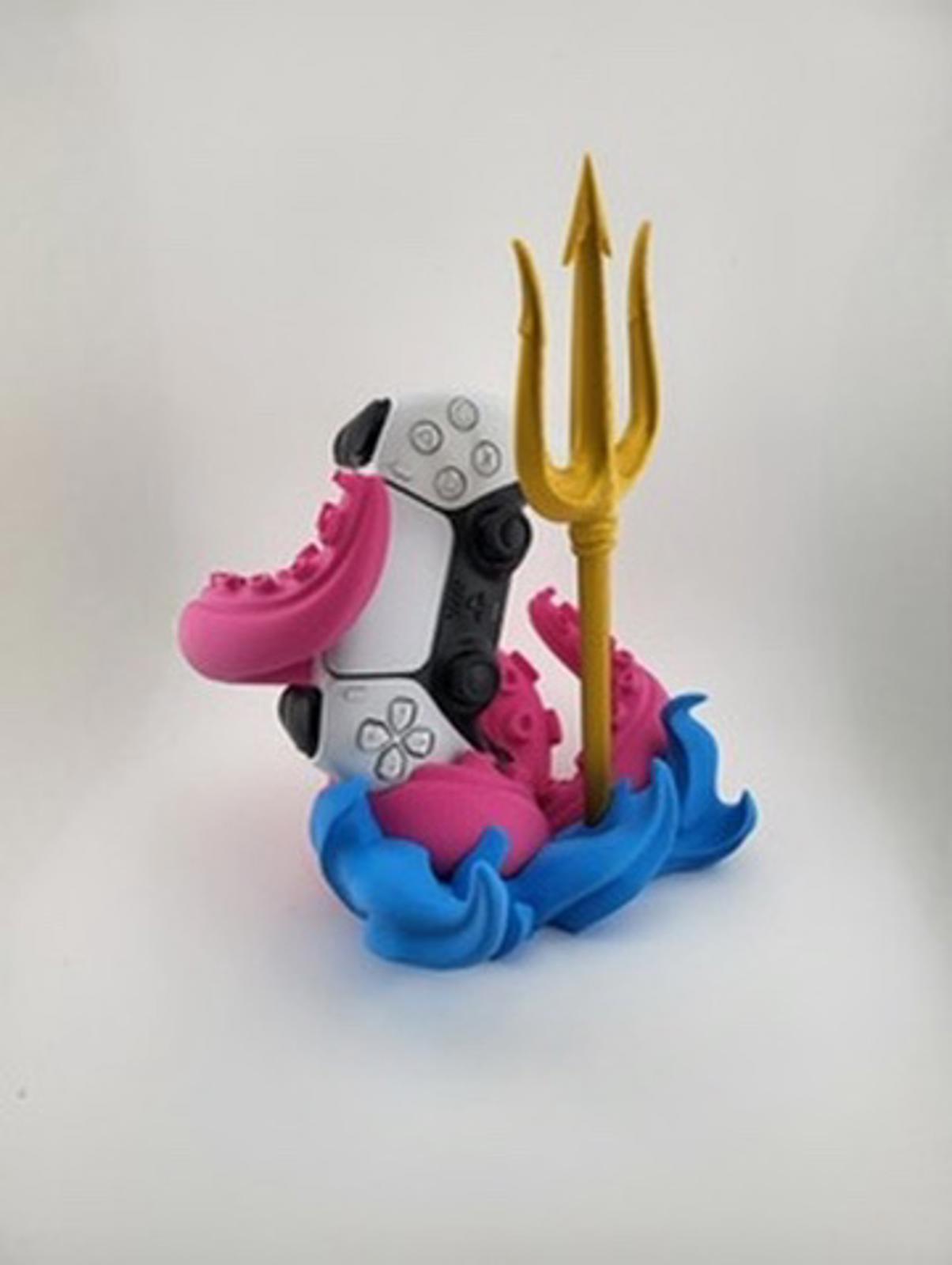 ⚡🎮 Poseidon’s PS5 Controller Stand 🌊🐙 Trident, Kraken & Epic Gamer Throne!