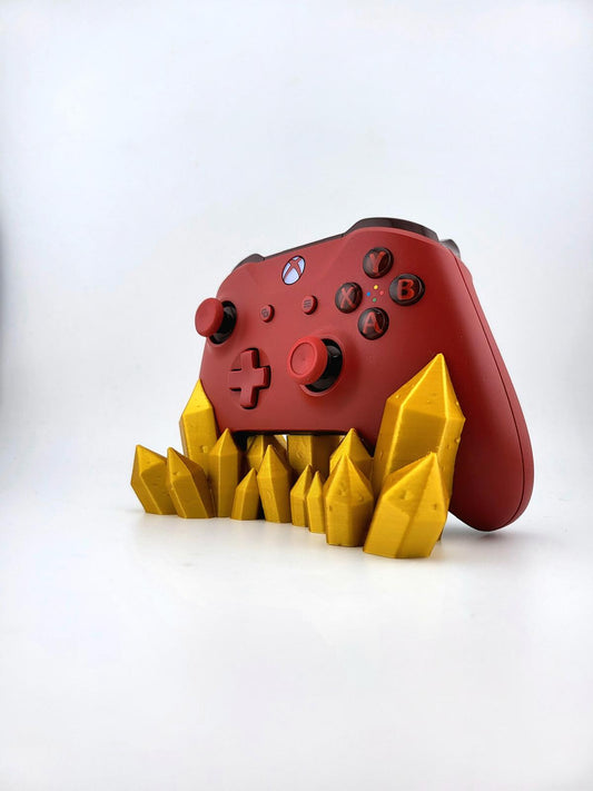 3D Printed Crystal Xbox Controller Stand Gold Ore Console Accessories Gamer Gift