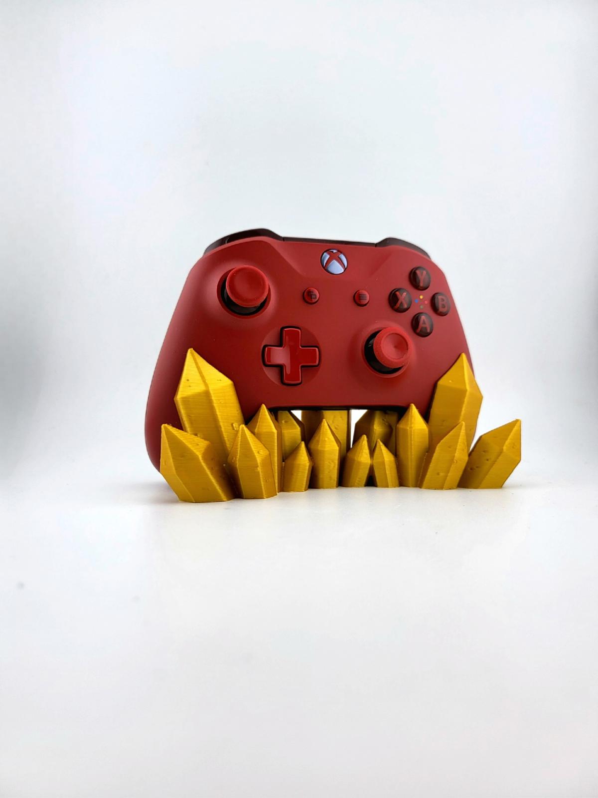 3D Printed Crystal Xbox Controller Stand Gold Ore Console Accessories Gamer Gift