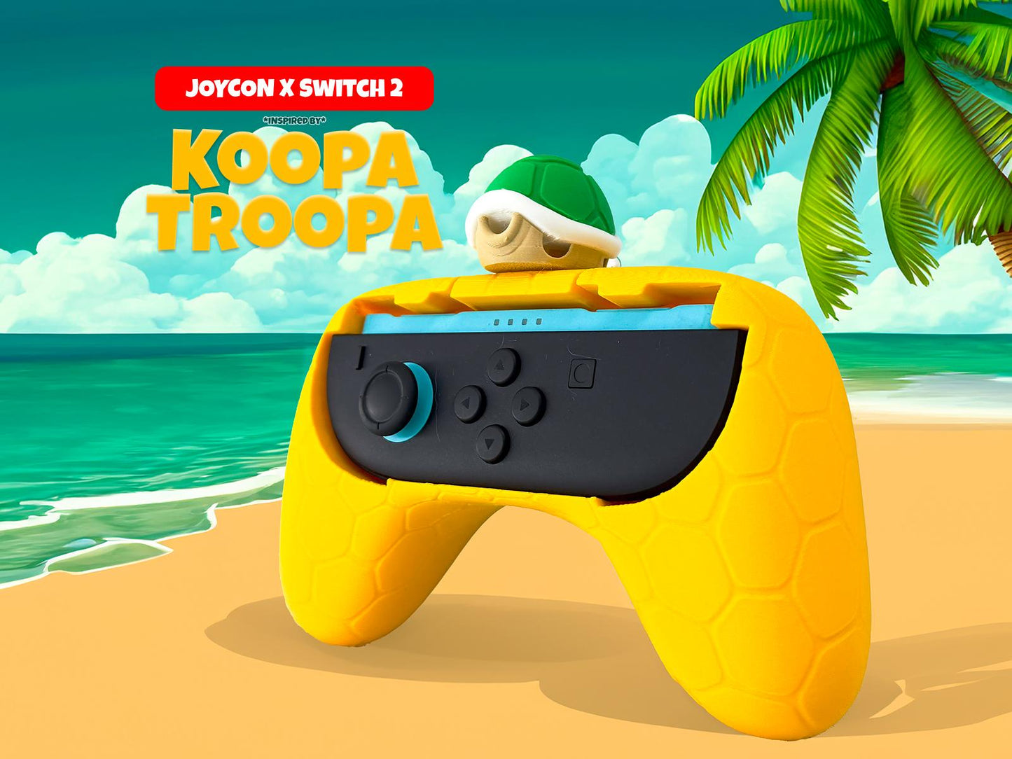 Koopa Troopa Shell Joy-Con Holder for Nintendo Switch 2 - 3D Printed Display