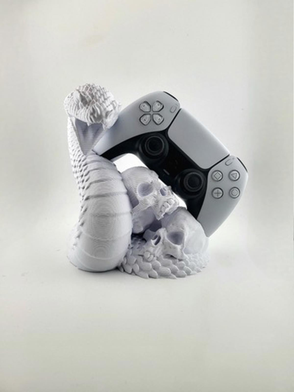 Custom 3D Printed Snake & Skulls PS5 Controller Holder Stand-Unique Gamer Gift!