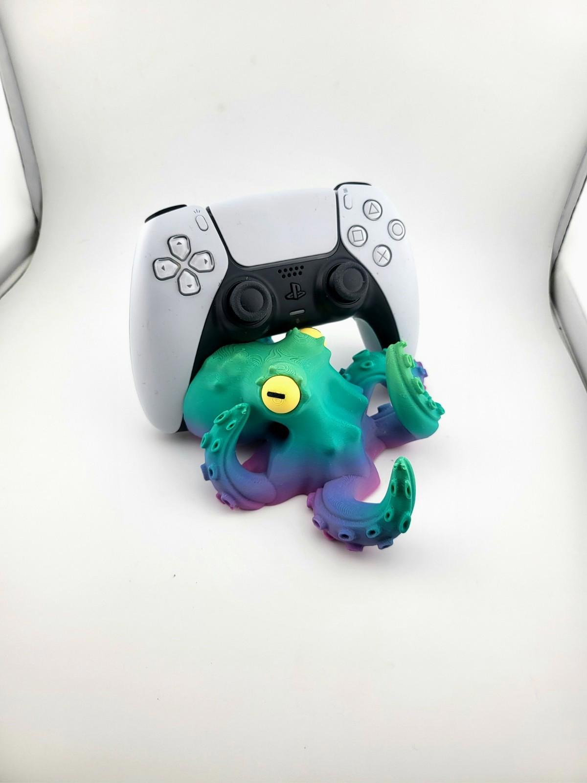 🐙 3D Printed Octopus PS5 Controller Stand – Unique Desk Display