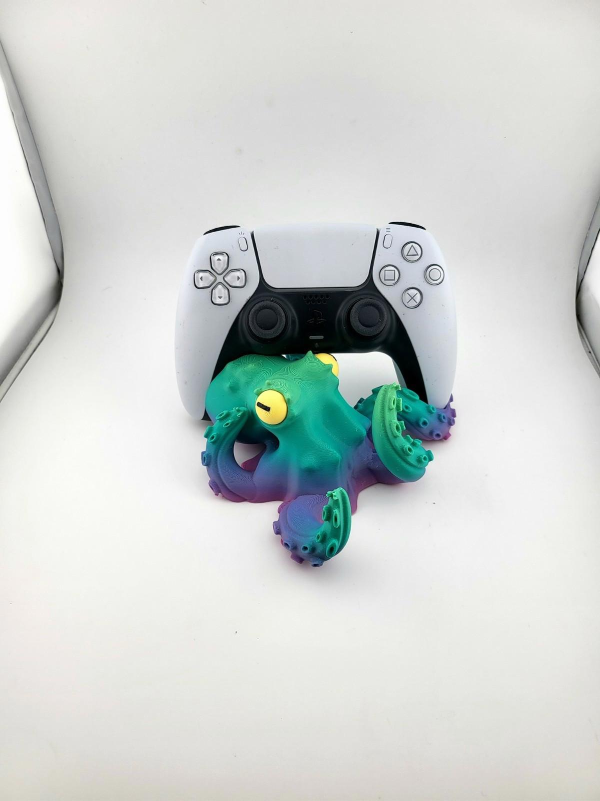 🐙 3D Printed Octopus PS5 Controller Stand – Unique Desk Display