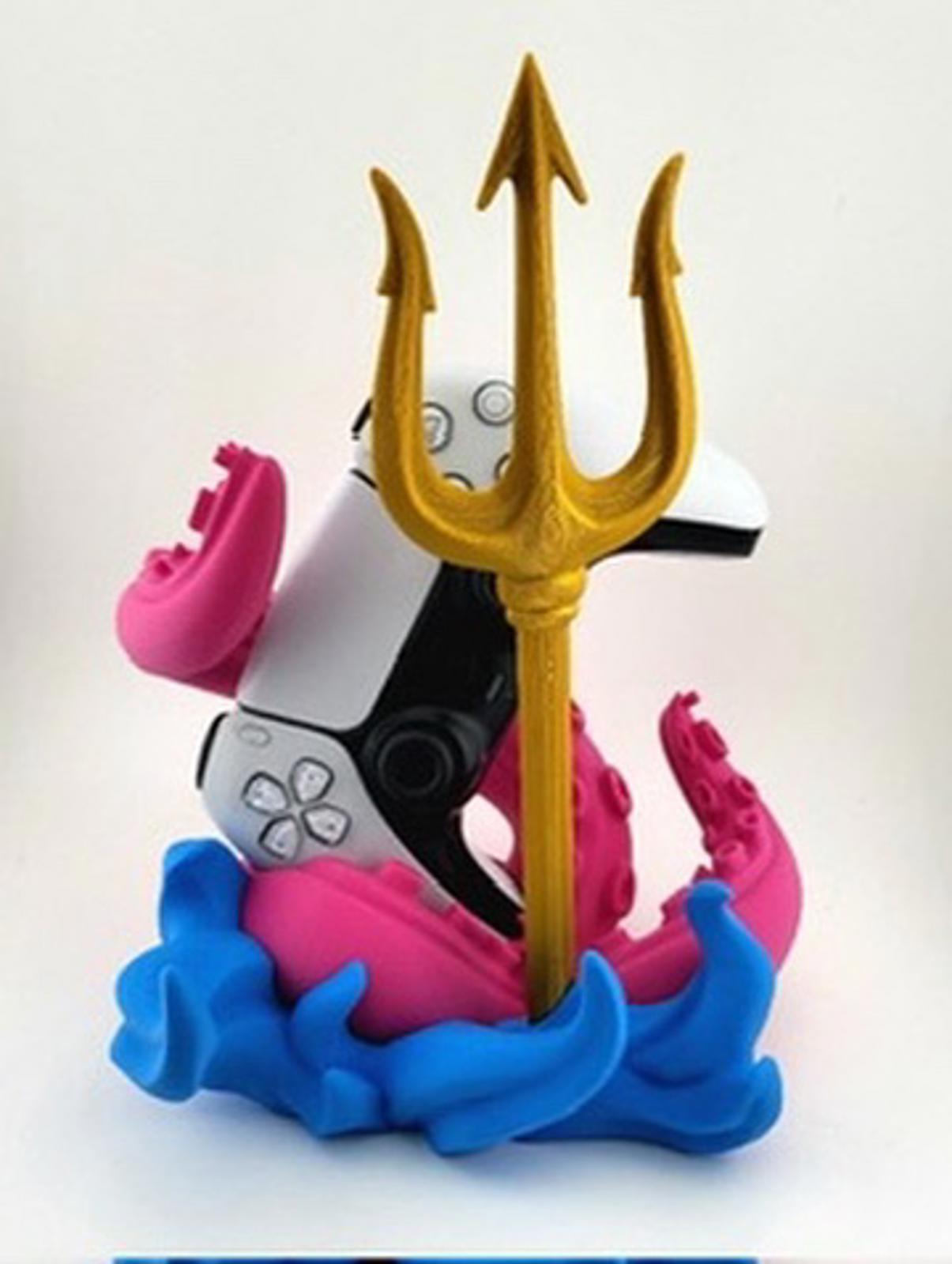 ⚡🎮 Poseidon’s PS5 Controller Stand 🌊🐙 Trident, Kraken & Epic Gamer Throne!