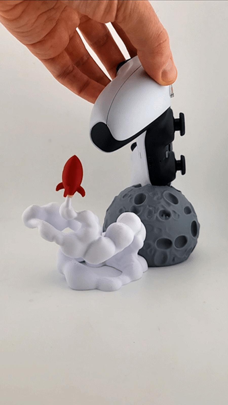 PS5 Controller Stand Rocket Launch Design – Moon Base Holder for DualSense