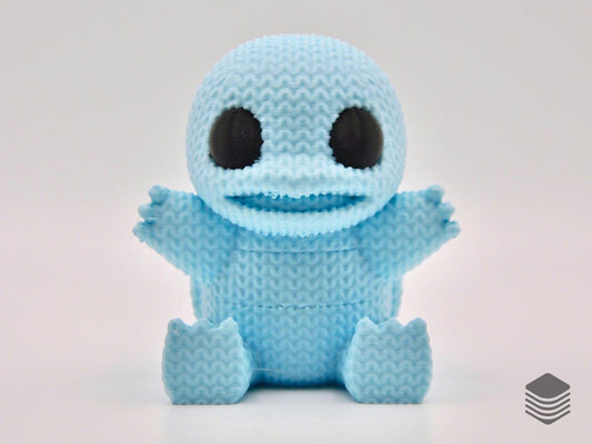 3D Printed Knitted Squirtle Collectible | Cute Pokemon Inspired Desk Toy
