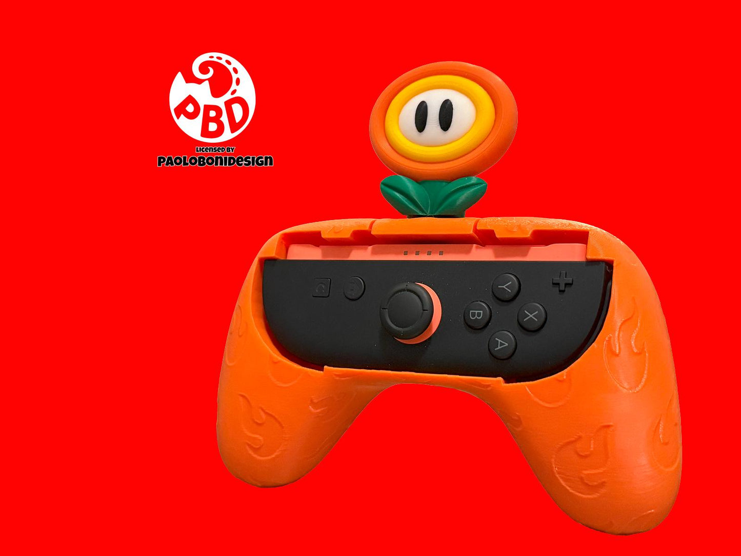 Fire Flower 3D Printed Nintendo Switch Joy-Con Holder Grip Mario Fan Art Gift