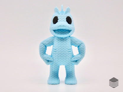 3D Printed Knitted Machop Figure | Cute Fighting Pokemon Desk Table Accessory