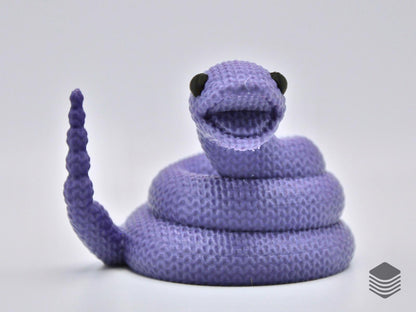 3D Printed Knitted Ekans Figure | Cute Poison Pokemon Inspired Desk Toy