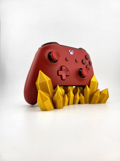3D Printed Crystal Xbox Controller Stand Gold Ore Console Accessories Gamer Gift