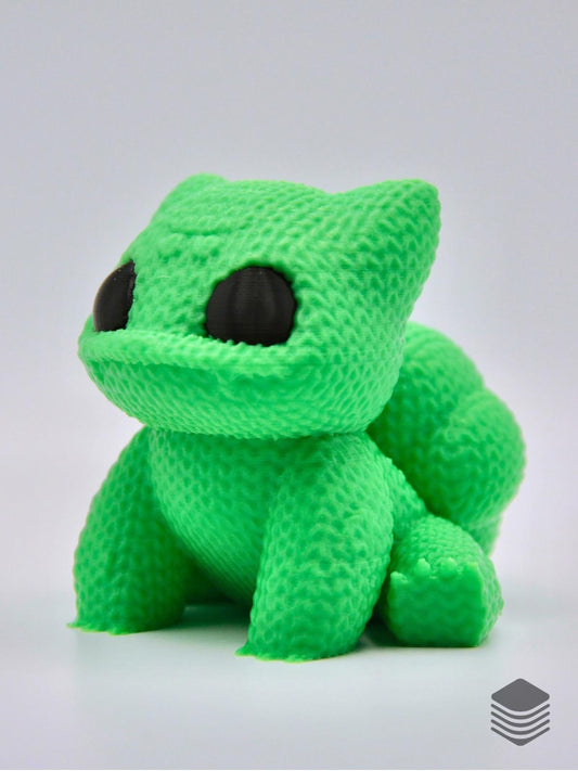 3D Printed Knitted Bulbasaur Figure | Cute Pokemon Inspred Desk Toy