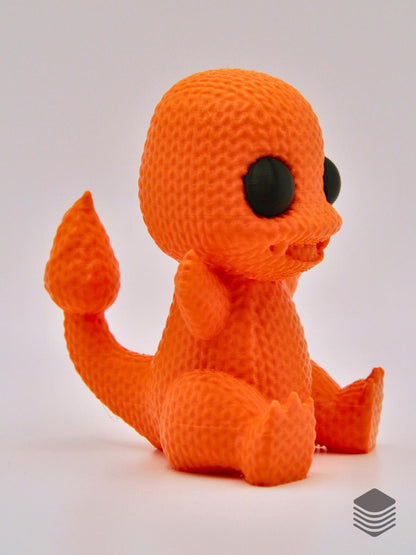 3D Printed Knitted Charmander Figurine | Cute Pokemon Desk Toy Table Accessory