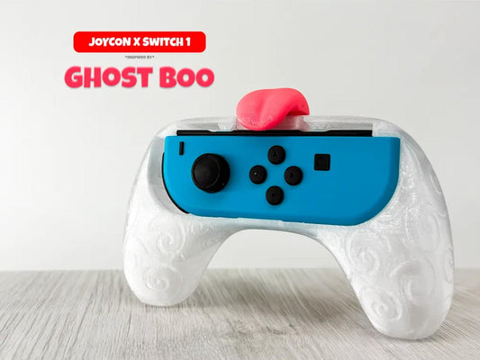 Ghost Boo Nintendo Switch Joy-Con Holder Grip 3D Printed Custom Mario Horror