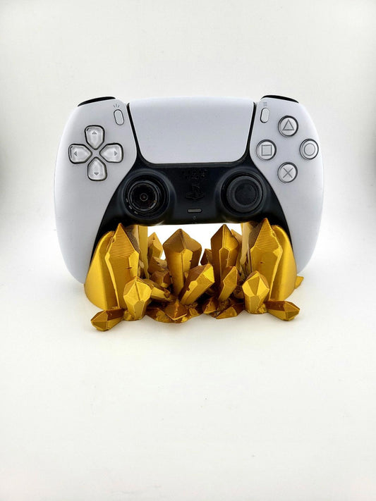 Crystal PS5 Controller Stand - 3D Printed Gaming Display - Unique & Shiny