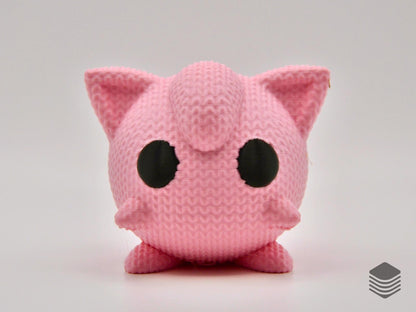 3D Printed Knitted Jigglypuff Collectable | Cute Pokemon Office Desk Decor