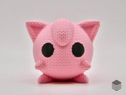 3D Printed Knitted Jigglypuff Collectable | Cute Pokemon Office Desk Decor
