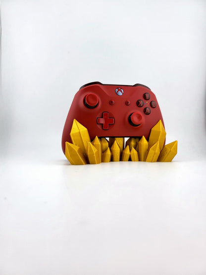 3D Printed Crystal Xbox Controller Stand Gold Ore Console Accessories Gamer Gift