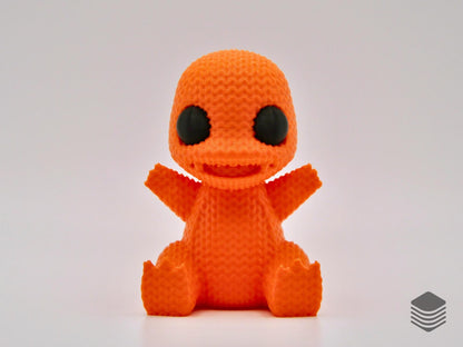 3D Printed Knitted Charmander Figurine | Cute Pokemon Desk Toy Table Accessory