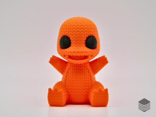 3D Printed Knitted Charmander Figurine | Cute Pokemon Desk Toy Table Accessory