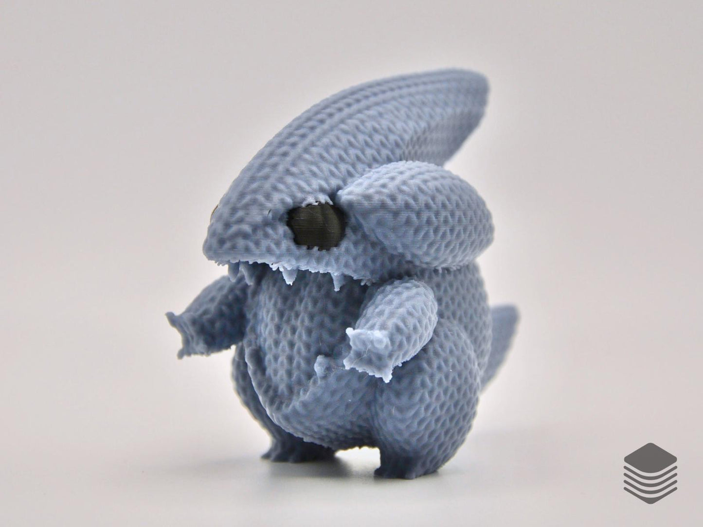3D Printed Knitted Gible Figure | Cute Land Shark Pokemon Desk Toy Collectible