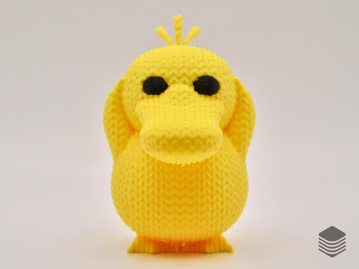3D Printed Knitted Psyduck Figure | Cute Pokemon Inspired Desk Toy Accessory