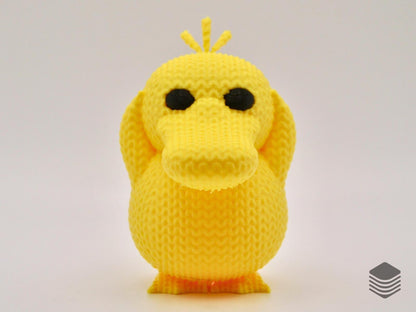 3D Printed Knitted Psyduck Figure | Cute Pokemon Inspired Desk Toy Accessory