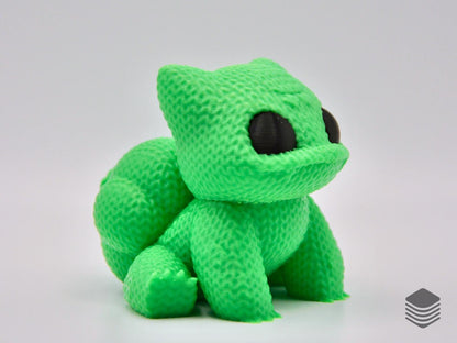 3D Printed Knitted Bulbasaur Figure | Cute Pokemon Inspred Desk Toy