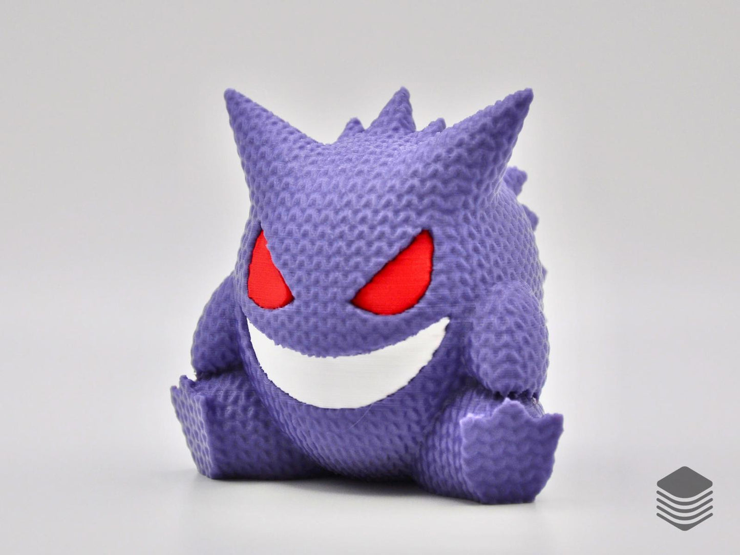 3D Printed Knitted Gengar Figure | Spooky Cute Pokemon Inspired Desk Toy