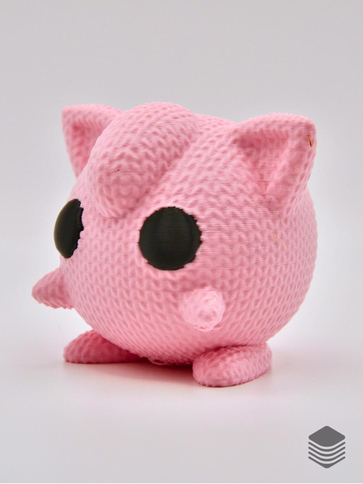 3D Printed Knitted Jigglypuff Collectable | Cute Pokemon Office Desk Decor