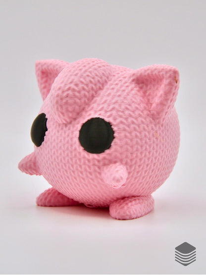 3D Printed Knitted Jigglypuff Collectable | Cute Pokemon Office Desk Decor
