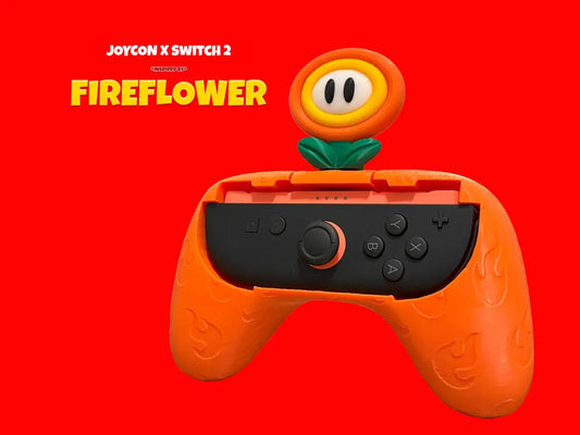 Fire Flower 3D Printed Nintendo Switch Joy-Con Holder Grip Mario Fan Art Gift