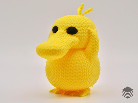 3D Printed Knitted Psyduck Figure | Cute Pokemon Inspired Desk Toy Accessory