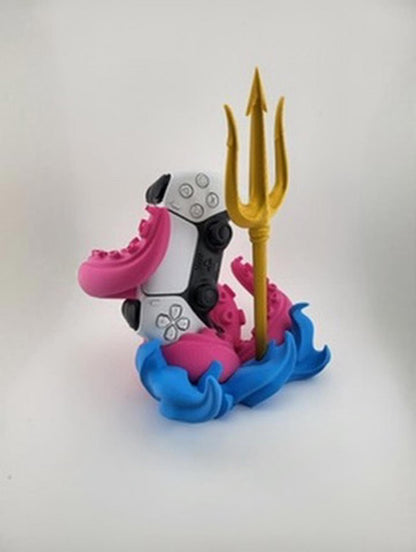 ⚡🎮 Poseidon’s PS5 Controller Stand 🌊🐙 Trident, Kraken & Epic Gamer Throne!