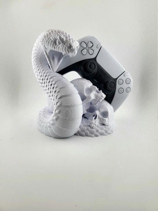 Custom 3D Printed Snake & Skulls PS5 Controller Holder Stand-Unique Gamer Gift!